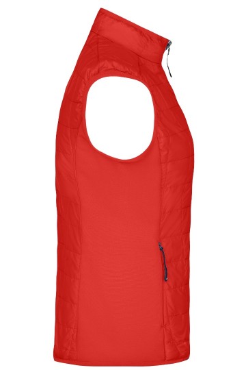 JN Ladies Hybrid bodywarmer JN1113 lichtrood zilver zij