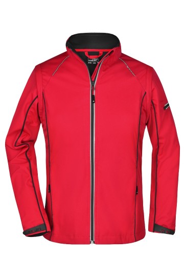 JN Ladies Zip Off Softshell jack JN1121 rood zwart