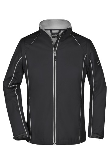 JN Ladies Zip Off Softshell jack JN1121 zwart zilver