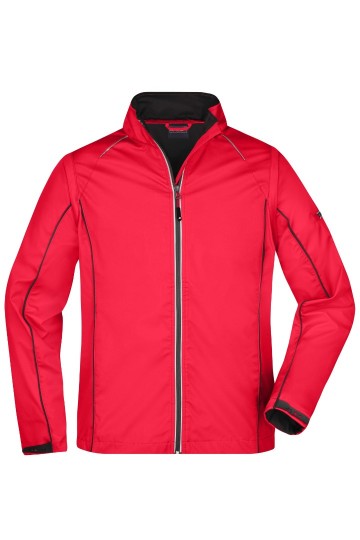 JN Men's Zip Off Softshell jack JN1122 rood zwart