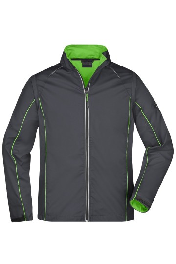 JN Men's Zip Off Softshell jack JN1122 staalgrijs groen
