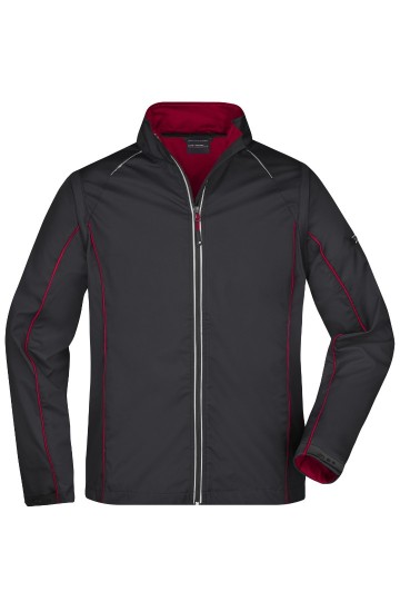 JN Men's Zip Off Softshell jack JN1122 zwart rood