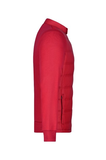 JN Men's Hybrid Sweat jack JN1124 lichtrood zij