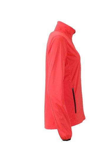 JN Ladies Sports Softshell jack JN1125 helderoranje zwart zij