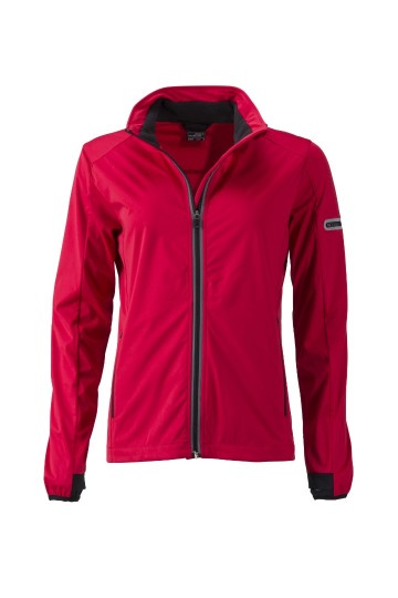 JN Ladies Sports Softshell jack JN1125 lichtrood zwart