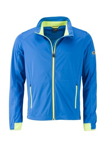 JN Men's Sports softshell jack JN1126 helderblauw heldergeel