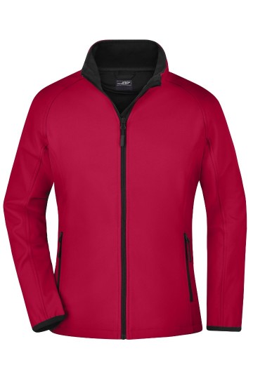 JN Ladies Promo Softshell jack JN1129 rood zwart