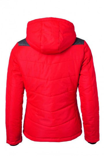 JN Ladies Winter jack JN1133 rood antracietmelange achter