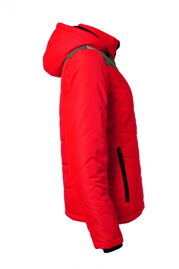 JN Ladies Winter jack JN1133 rood antracietmelange zij