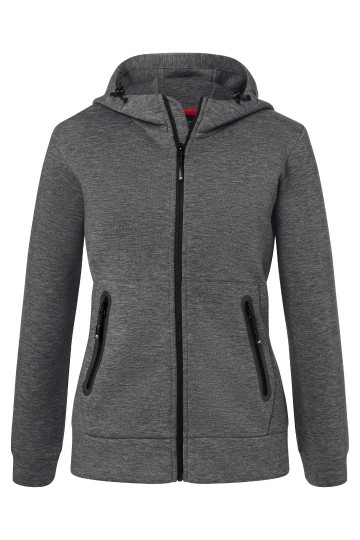 JN Ladies Hooded Jack JN1143 donkermelange