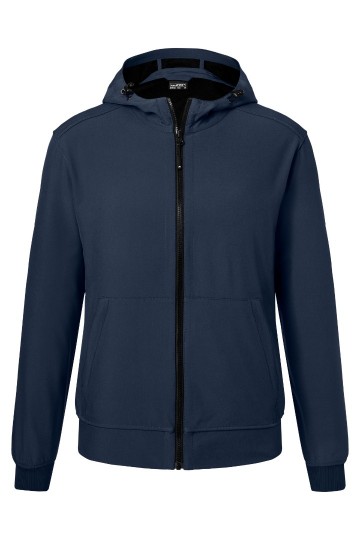 JN Men's Hooded Shoftshell Jack JN1146 marineblauw marineblauw