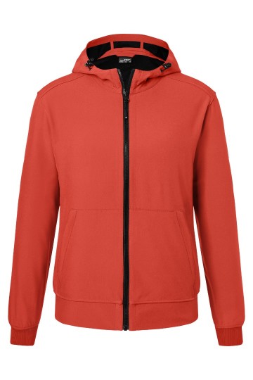 JN Men's Hooded Shoftshell Jack JN1146 vlam zwart
