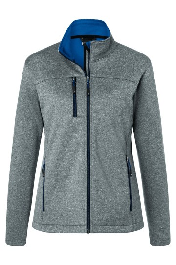 JN Ladies Softshell Jack JN1147 donkermelange koningsblauw