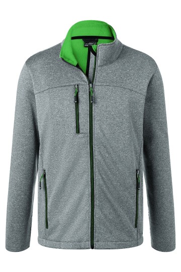 JN Men's Softshell Jack JN1148 donkermelange groen