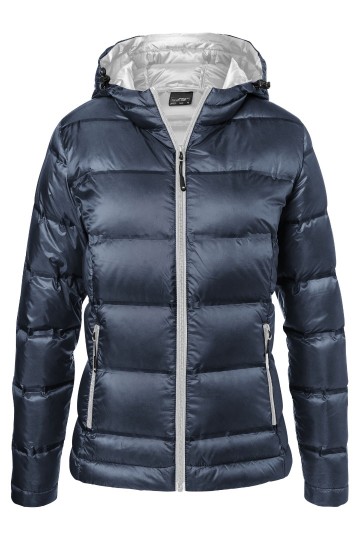 JN Ladies Hooded dons jack JN1151 marineblauw zilver