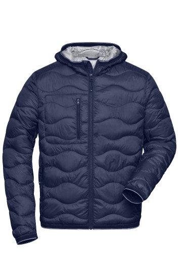 JN1156 Men's Padded Jack marineblauw zilver