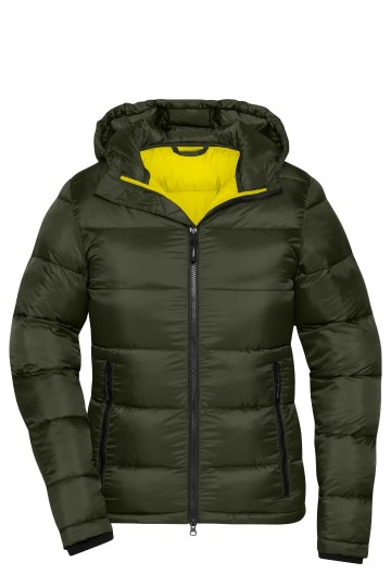 JN1167 Ladies Padded Jack bosgroen geel