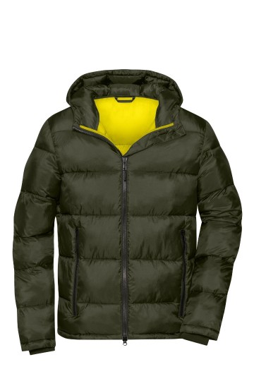 JN1168 Men's Padded Jack bosgroen geel
