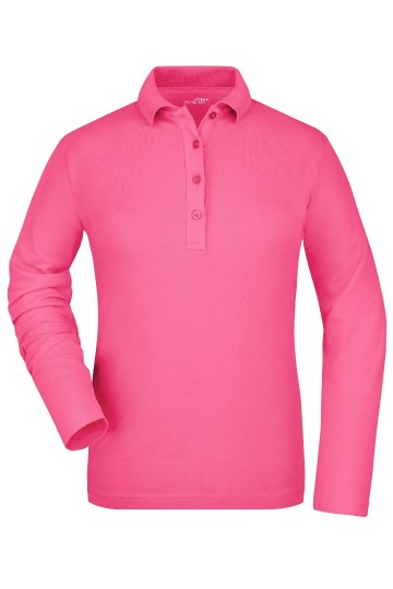 JN Ladies Elastic Polo met LM JN180 rose
