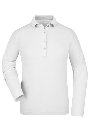 JN Ladies Elastic Polo met LM JN180 wit