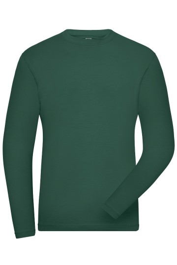 JN1804 Men's Bio stretch T-shirt L/S donkergroen