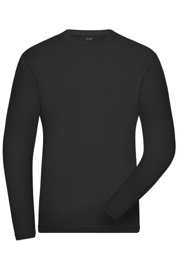 JN1804 Men's Bio stretch T-shirt L/S zwart