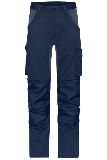 JN1812 Workwear Stretch Pants Slim Line marineblauw / koolstof