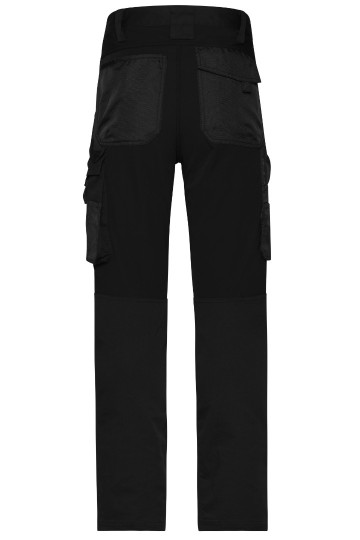 JN1812 Workwear Stretch Pants Slim Line zwart / zwart achter