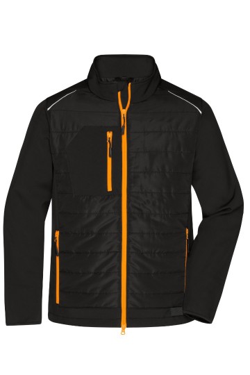 JN1820 Men's Hybrid Jacket zwart / neon oranje