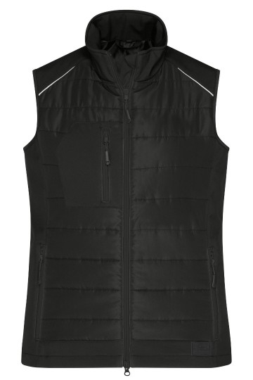 JN1821 Ladies Hybrid Vest zwart / zwart