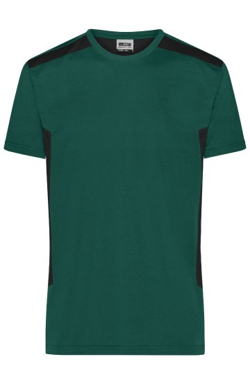 JN1824 Men's Workwear T-Shirt donkergroen / zwart