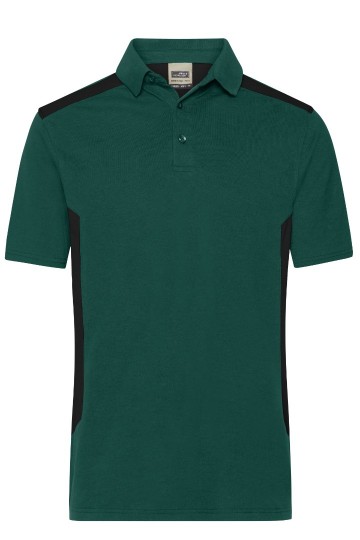 JN1826 Men's Workwear Polo donkergroen / zwart