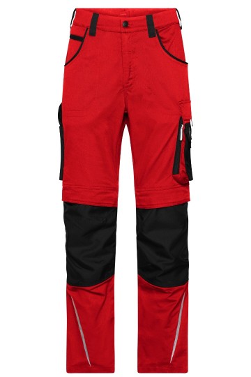 JN1832 Workwear Pants Slim Line rood / zwart