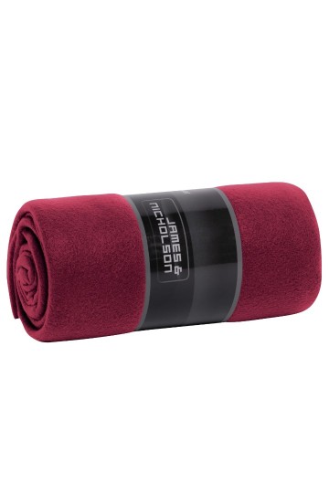 JN1901 Fleecedeken bordeauxrood naturel