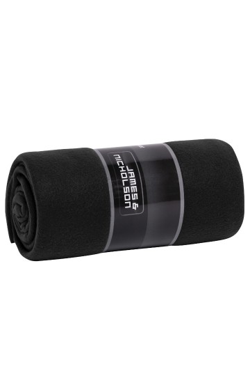 JN1901 Fleecedeken zwart lichtgrijs