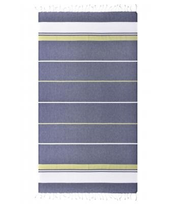 JN1903 Beach deken marineblauw lichtgroen wit detail