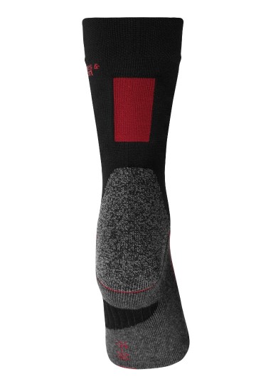 JN213 Worker Socks Warm zwart rood achter