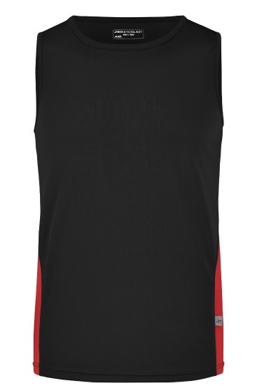 JN Men's Running tanktop JN305 zwart rood