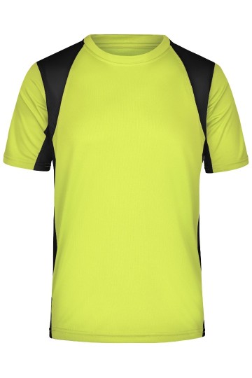 JN Men's Running T-shirt JN306 fluorgeel zwart