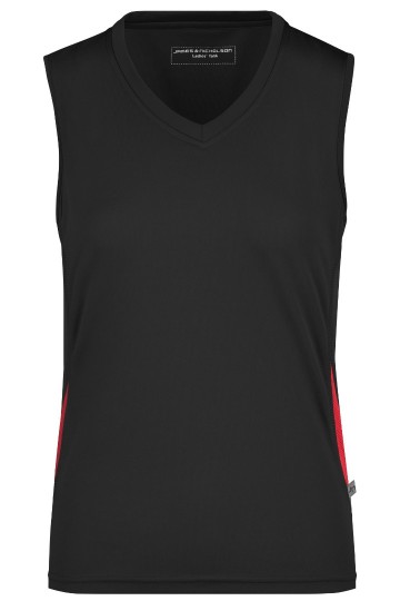 JN Ladies Running tanktop JN315 zwart rood