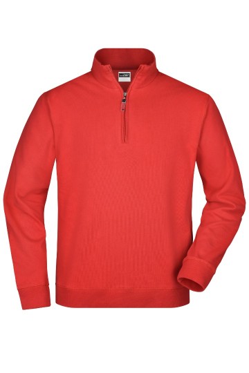 JN Unisex Round Neck Zip JN352 rood