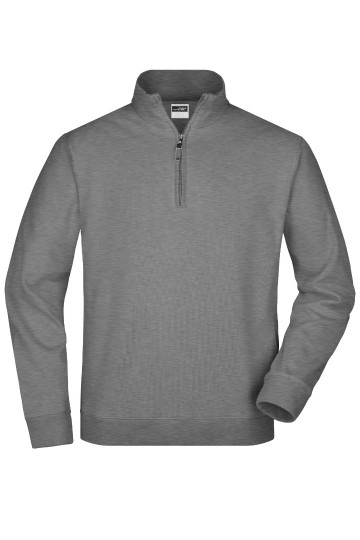 JN Unisex Round Neck Zip JN352 sportgrijs
