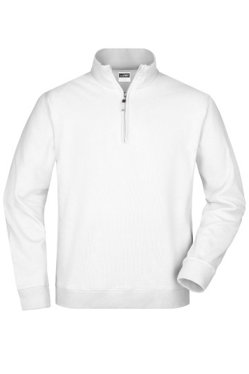 JN Unisex Round Neck Zip JN352 wit