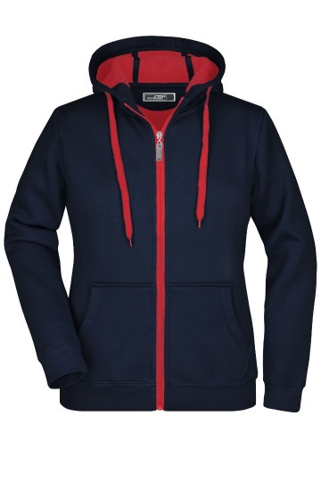 JN Ladies Doubleface jacket marineblauw rood