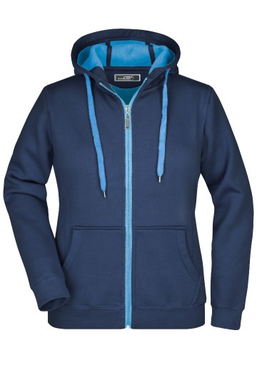 JN Ladies Doubleface jacketmarineblauw waterblauw