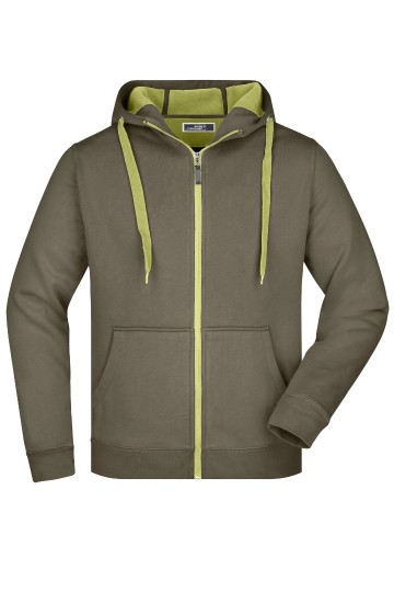 JN Men's Doubleface jacket JN355 olijgroen limoengroen