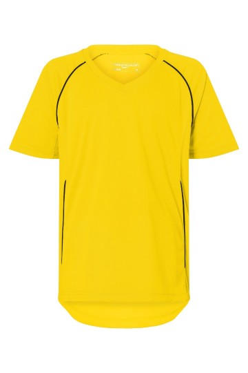 JN386K Team T-shirt Junior geel zwart