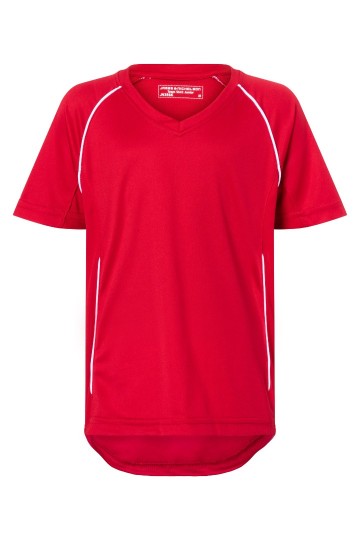 JN386K Team T-shirt Junior rood wit