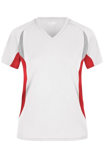 JN Ladies Running T-shirt JN390 wit rood