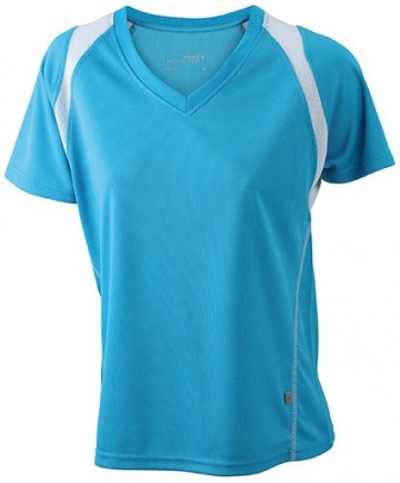 JN Ladies Running T-shirt JN396 turkoois wit
